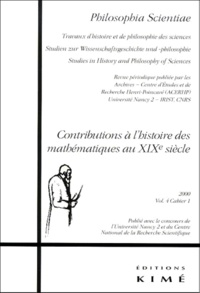 Philosophia Scientae Volume 4 Cahier 1 2000 : Contributions à lhistoire des mathématiques au XIXème siècle.pdf
