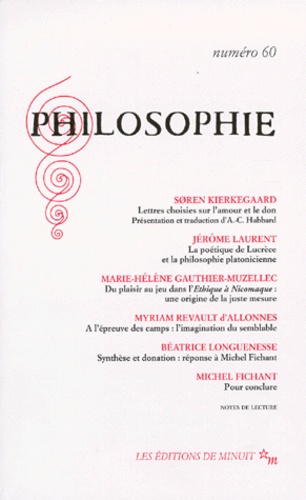  Collectif - PHILOSOPHIE N° 60 1ER DECEMBRE 1998.