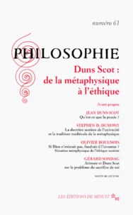 PHILOSOPHIE N° 61 MARS 1999 : DUNS SCOT