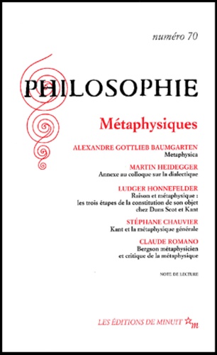  Collectif - Philosophie N° 70  Juin 2001 : Métaphysiques.