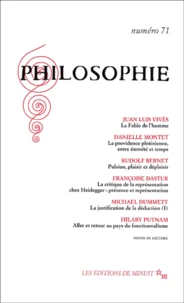 Philosophie N° 71 Septembre 2001