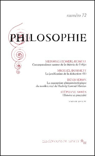  Collectif - Philosophie N° 72.