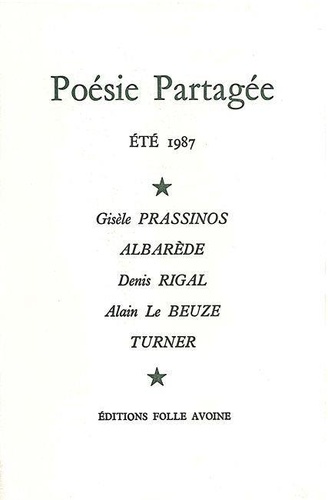  Collectif - Poesie Partagee Ete 1987.