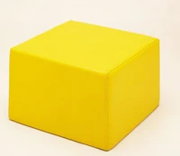 Pouf carré jaune en PVC