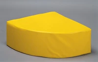 Pouf quart de cercle toile jaune