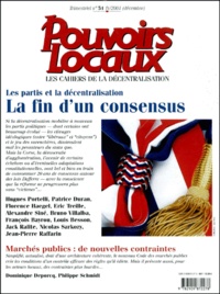  Collectif - Pouvoirs Locaux N° 51 Decembre 2001 : Les Partis Et La Decentralisation, La Fin D'Un Consensus.