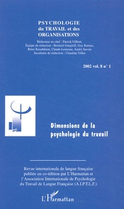 Artinborgo.it Psychologie du travail et des organisations Volume 8 N° 1/2002 : Dimensions de la psychologie du travail Image