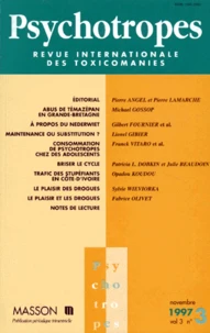 Psychotropes Revue Internationale Des Toxicomanies Numero 3 Novembre 1997