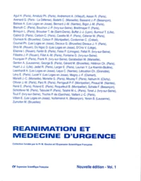 Reanimation Et Medecine D'Urgence. Volume 1, Edition 1994