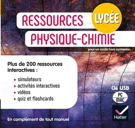  Collectif - Ressources Physique-chimie Lycée  - Éd. 2021 - Clé USB de ressources.