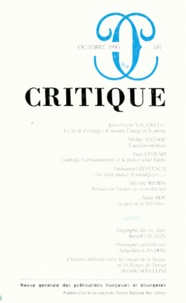  Collectif - Revue Critique Numero 581 Octobre 1995.