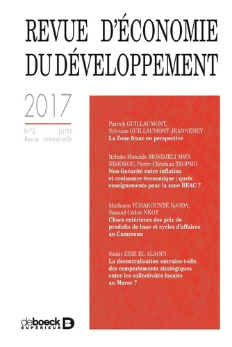  Collectif - Revue d'économie du développement 2017/2.
