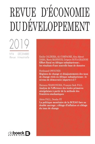 Revue d'économie du développement 2019/4