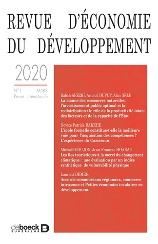 Revue d'économie du développement 2020/1