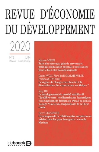 Revue d'économie du développement 2020/2