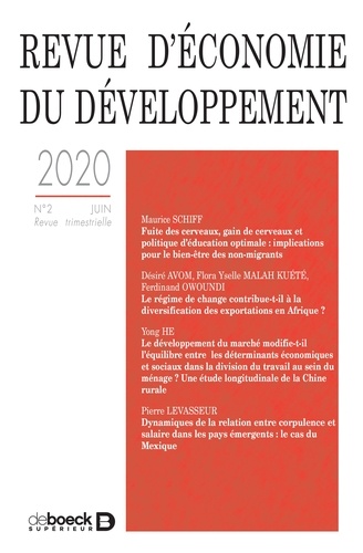 Revue d'économie du développement 2020/2