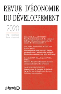 Revue d'économie du développement 2020/4