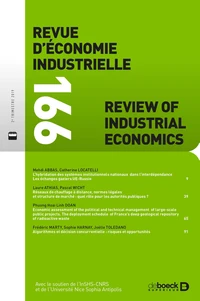 Revue d'économie industrielle 2019/2 - 166 - Varia