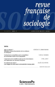  Collectif - Revue francaise de sociologie T62-1 - Varia.