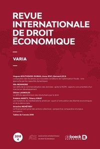  Collectif - Revue internationale de droit économique 2018/4 - Varia.