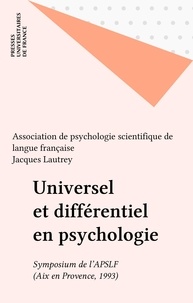  Collectif - Universel et différentiel en psychologie.
