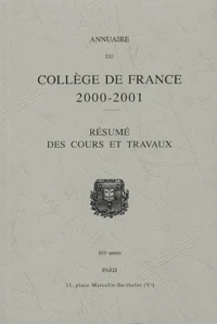 Annuaire du Collège de France 2000-2001
