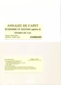 Annales de CAPET Economie et gestion option B études de cas