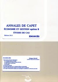 Annales de CAPET option économie et gestion Etude de cas (Enoncés)