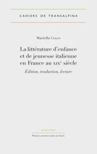 La littérature d'enfance et de jeunesse italienne en France au XIXe siècle