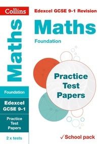  Collins GCSE - Edexcel GCSE 9-1 Maths Foundation Practice Test Papers - Shrink-wrapped school pack.