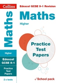  Collins GCSE - Edexcel GCSE 9-1 Maths Higher Practice Test Papers - Shrink-wrapped school pack.