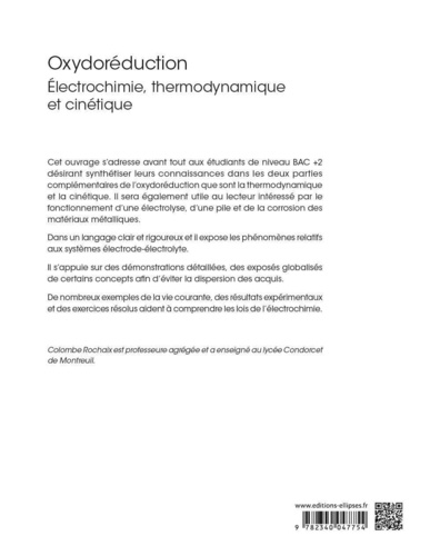 Oxydoréduction. Electrochimie, thermodynamique et cinétique