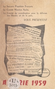 Comité de coordination pour la et  Comité Maurice Audin - Algérie 1959.