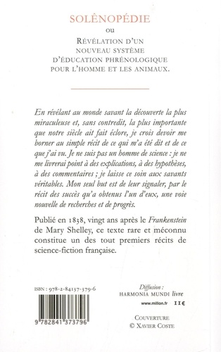 Solênopédie. Ou Révélation d'un nouveau système d'éducation phrénologique pour l'Homme et les animaux