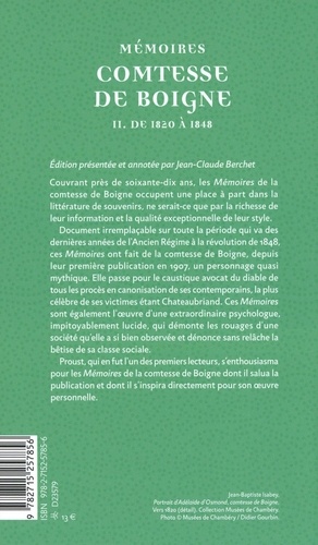 Mémoires de la Comtesse de Boigne née d'Osmond. Récits d'une tante. Tome 2, De 1820 à 1848