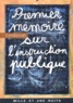  Condorcet - Premier mémoire sur l'instruction publique.