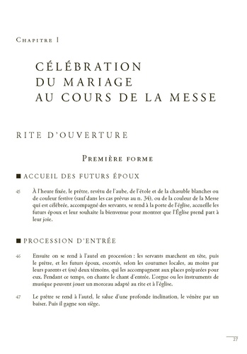 Rituel romain de la célébration du mariage  édition actualisée