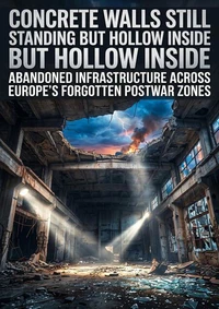 Concrete walls still standing but hollow inside