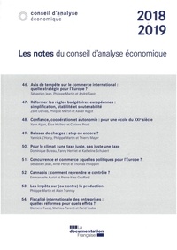  Conseil d'Analyse Economique - Les notes du Conseil d'analyse économique 2018-2019.