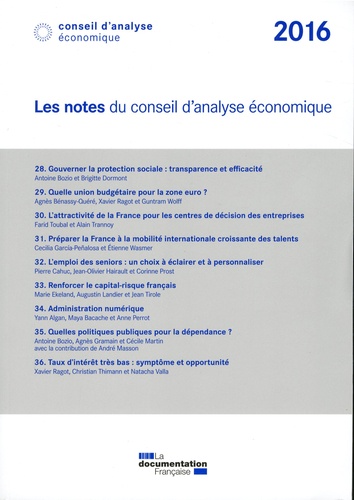  Conseil d'Analyse Economique - Les notes du conseil d'analyse économique.