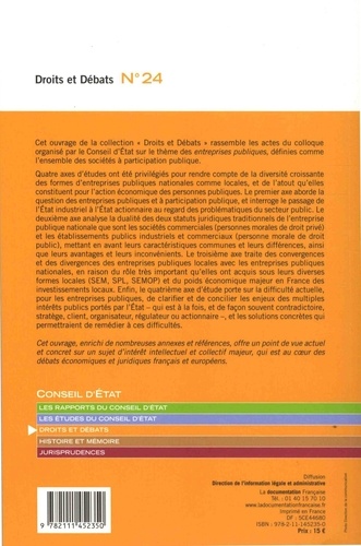 Les entreprises publiques. Un colloque organisé par la section du rapport et des études, la section des finances et la section des travaux publics du Conseil d'Etat le 10 juin 2016