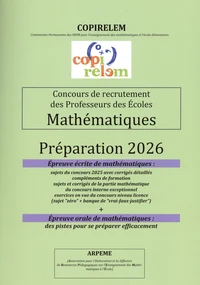 Concours de recrutement des Professeurs des Ecoles Mathématiques