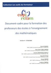 Document-cadre pour la formation des professeurs des écoles à l'enseignement des mathématiques