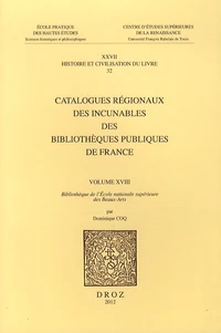 Catalogues régionaux des incunables des bibliothèques publiques de France