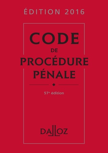 Code de procédure pénale 2016  Edition 2016
