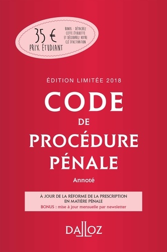 Coralie Ambroise-Castérot et Jean-François Renucci - Code de procédure pénale annoté 2018.