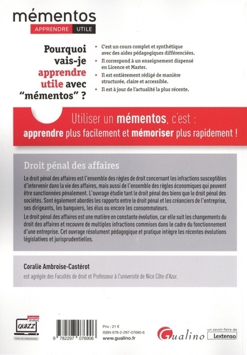 Droit pénal des affaires  Edition 2020-2021