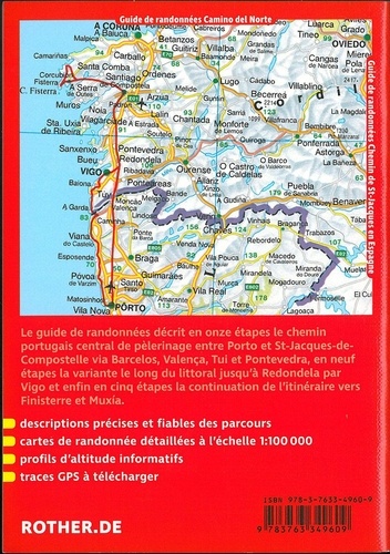 Chemin Portugais. De Porto à St-Jacques-de-Compostelle et jusqu'à Finisterre et Muxia
