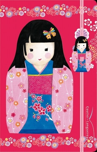 Corinne Demuynck - Carnets élastique avec poupée japonaise.