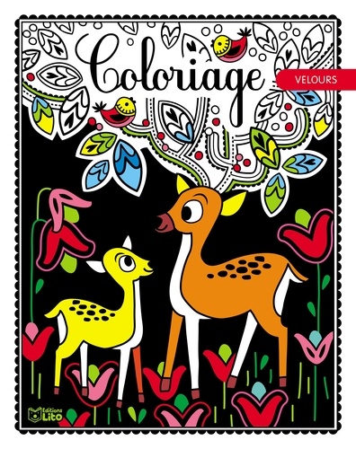 Corinne Lemerle - Le cerf et le faon - Coloriage velours.